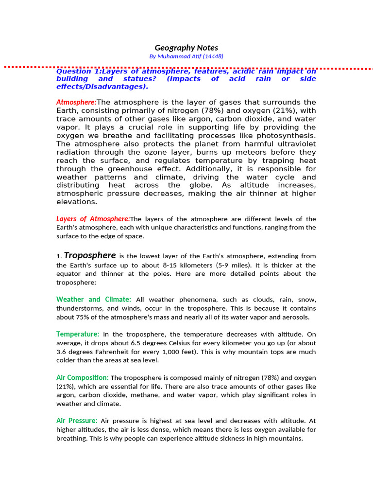 Geography Notes Finals | PDF