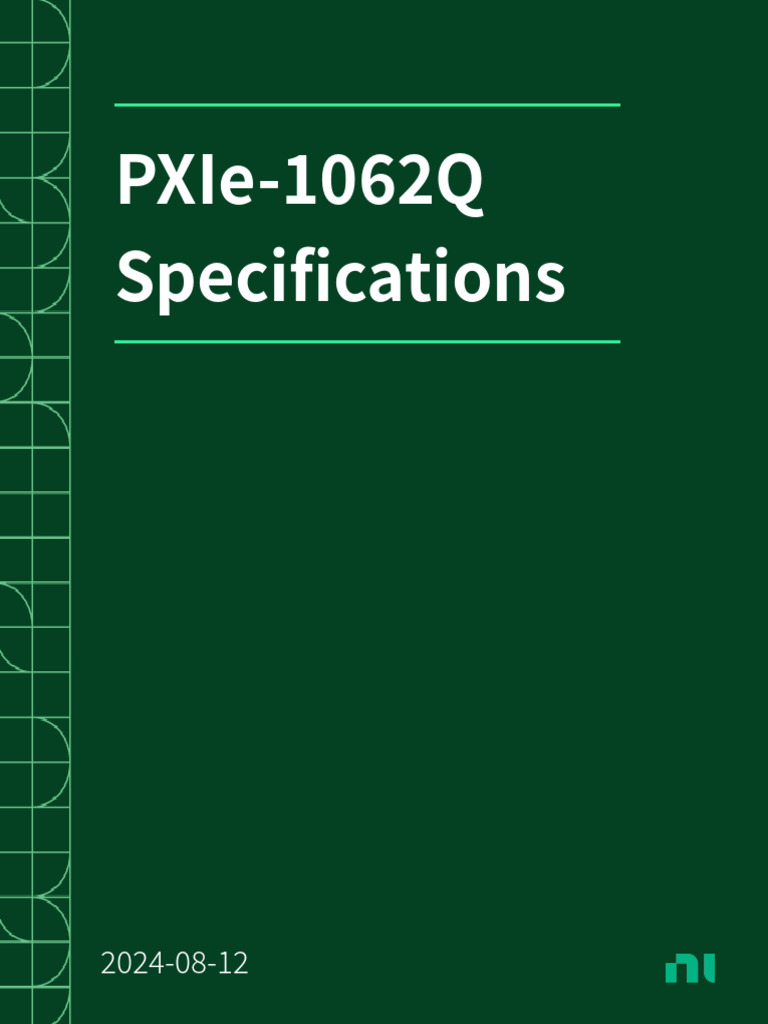 Pxie-1062q Specifications | PDF