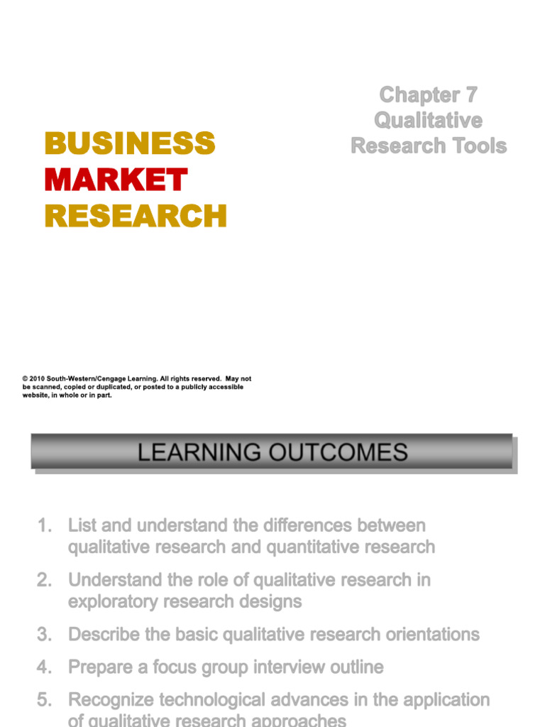 Chapter 7 Zikmund Qualitative Research Tools OK | PDF