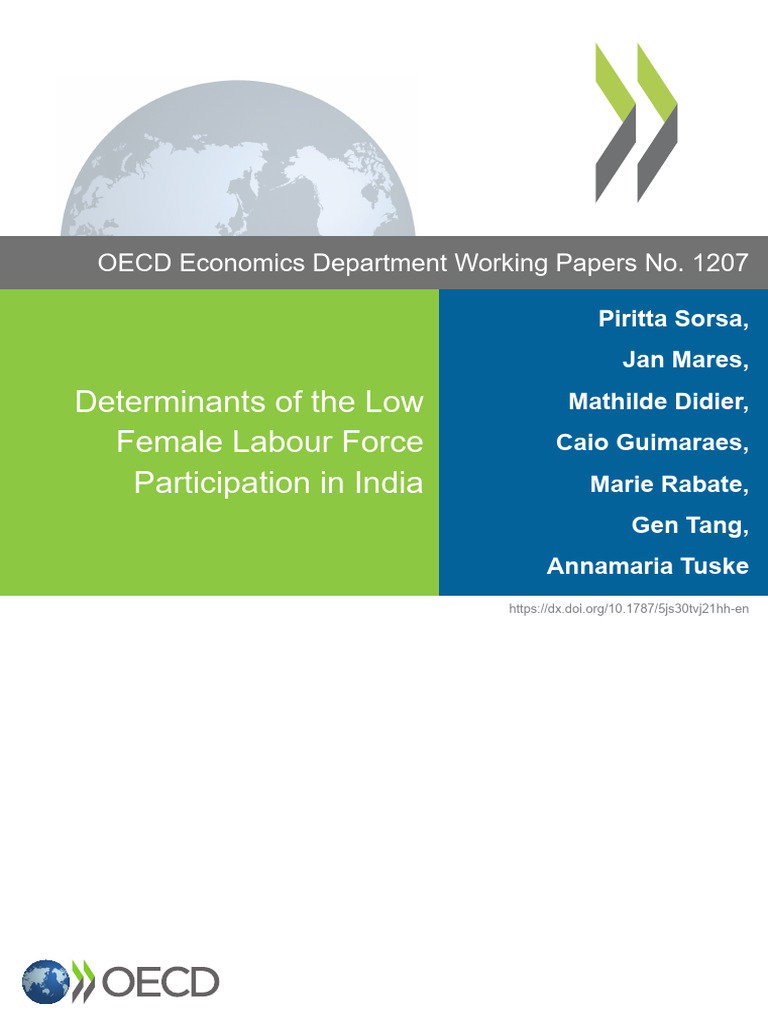 Determinants of The Low Female Labour Force Participation in India ...