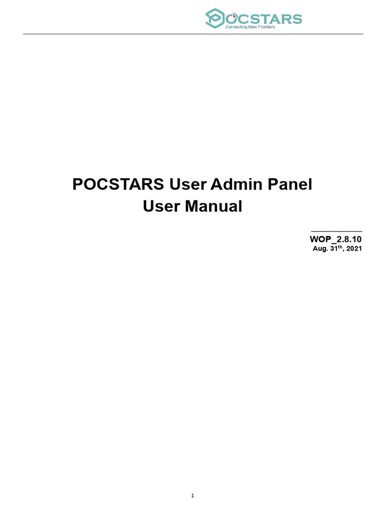User Manual of User Admin Panel - V21 | PDF