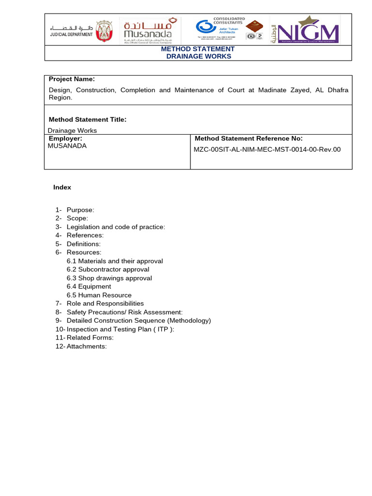 MS For Drainage Works | PDF