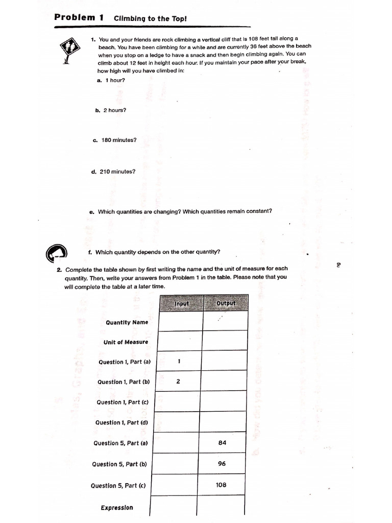 Carson Rodgers - Linear Equations Tables and Graphs Explorations 1 | PDF