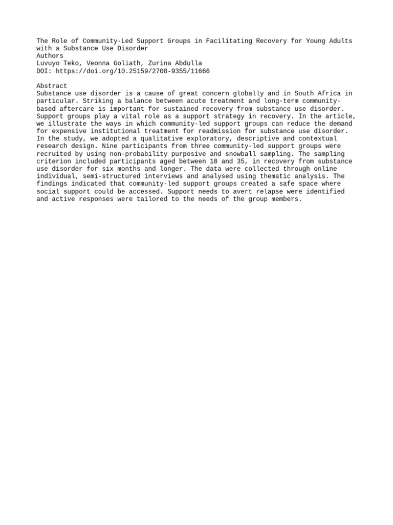 B210-Abstract. The Role of Community-Led Support G | PDF