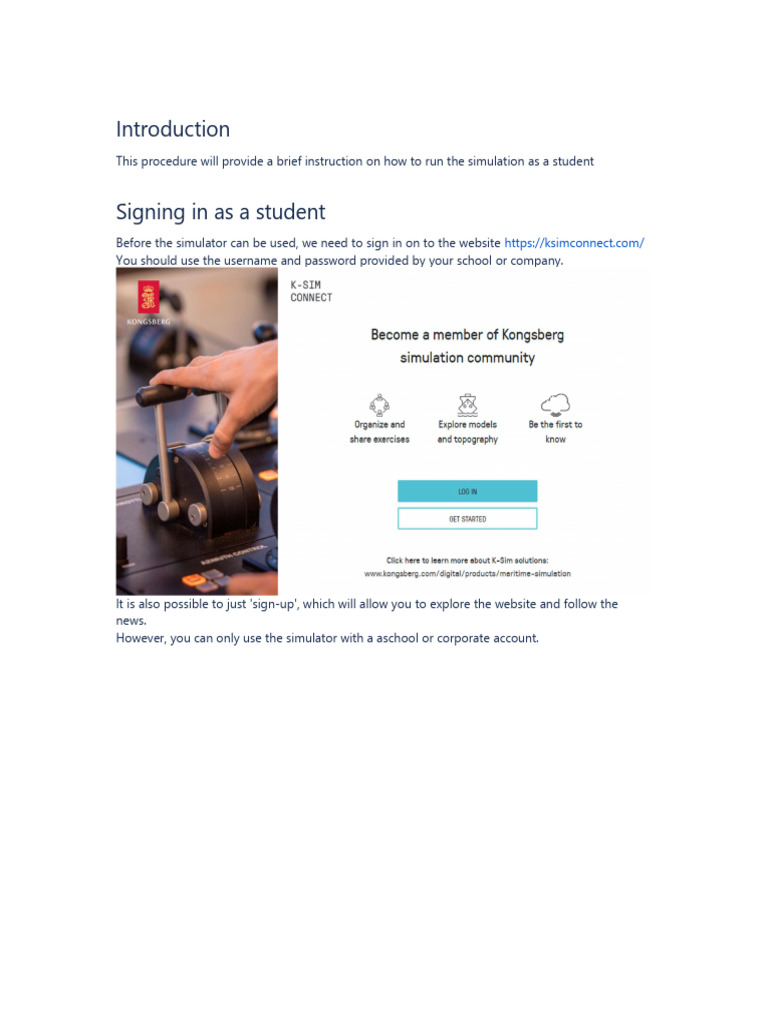 How To Install and Start K-Sim Connect For Students | PDF