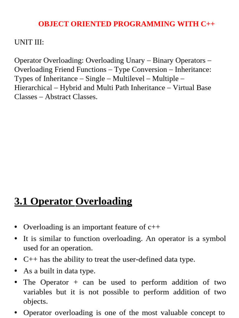 C++ Unit 3 | PDF