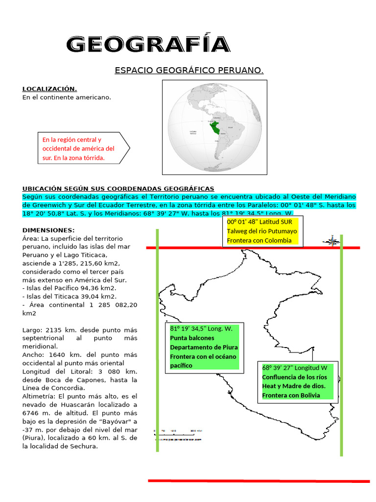 Espacio Geográfico del Perú | PDF | Andes | glaciar