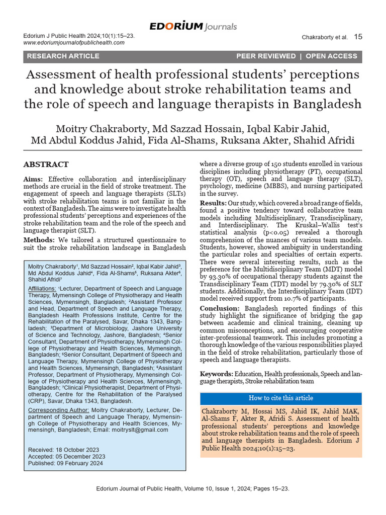 B214. Assessment of Health Professional Students' Perceptions | PDF