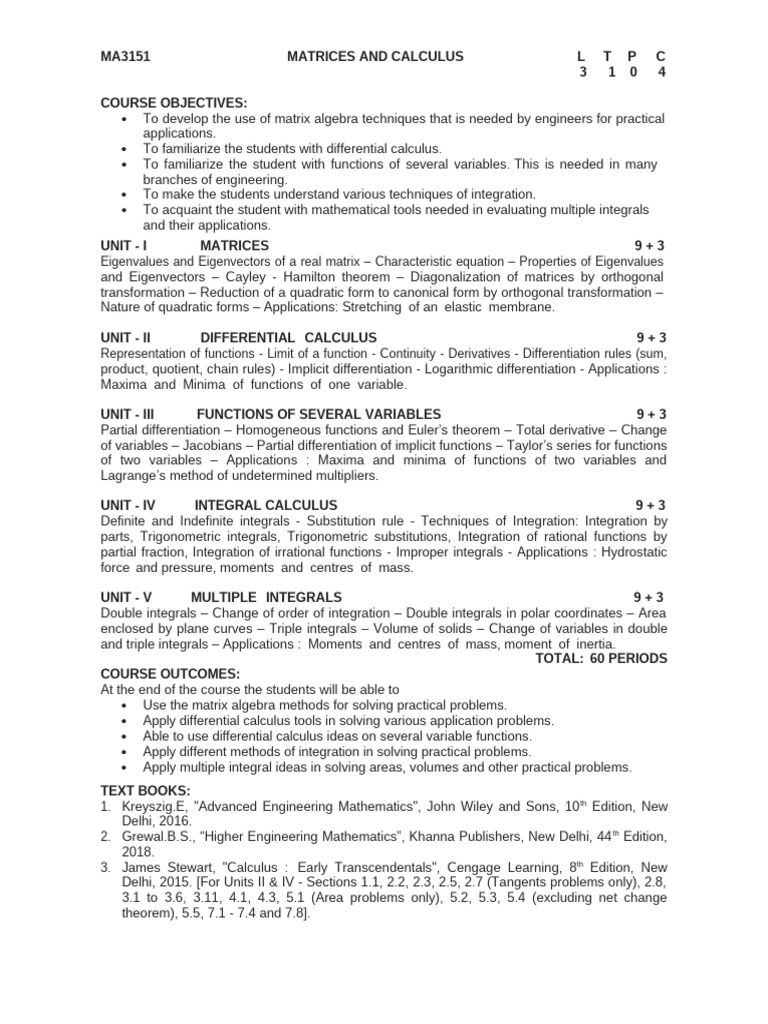 MA3151 Syllabus Padeepz | PDF