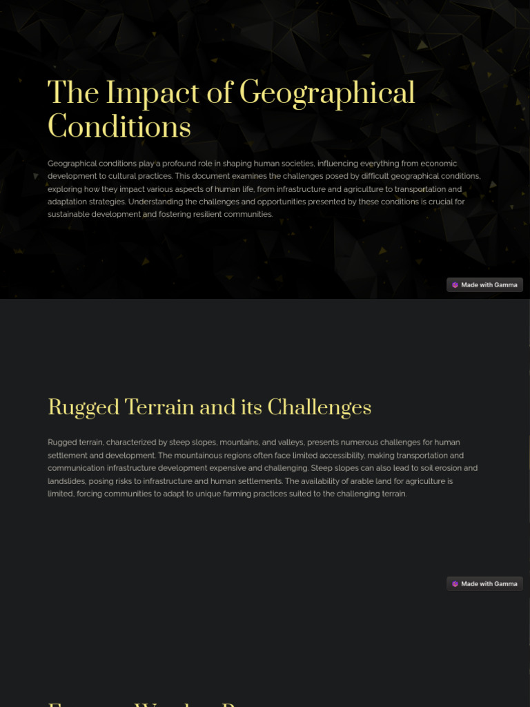 The Impact of Geographical Conditions | PDF