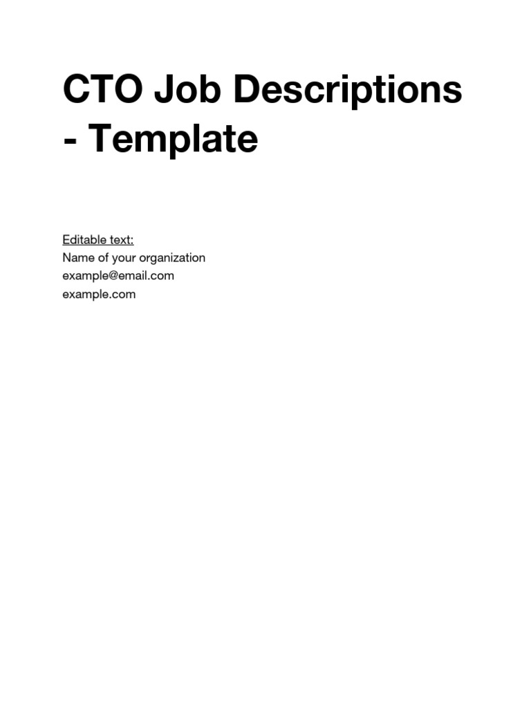 05 - Job Description Template - CTO Job Descriptions, Roles and ...