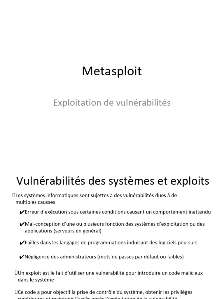 Metasploit | PDF