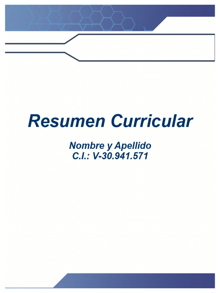 Resumen curricular plantilla pdf