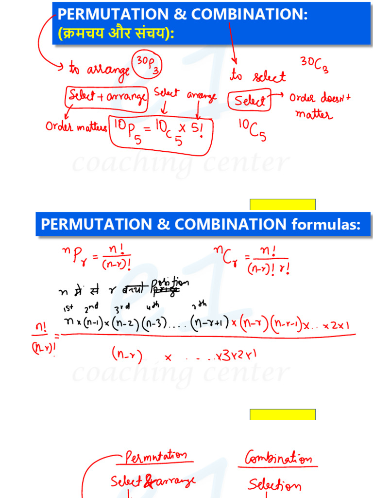 Permutation and Combination Formulas Guide | PDF | Geometric Objects ...