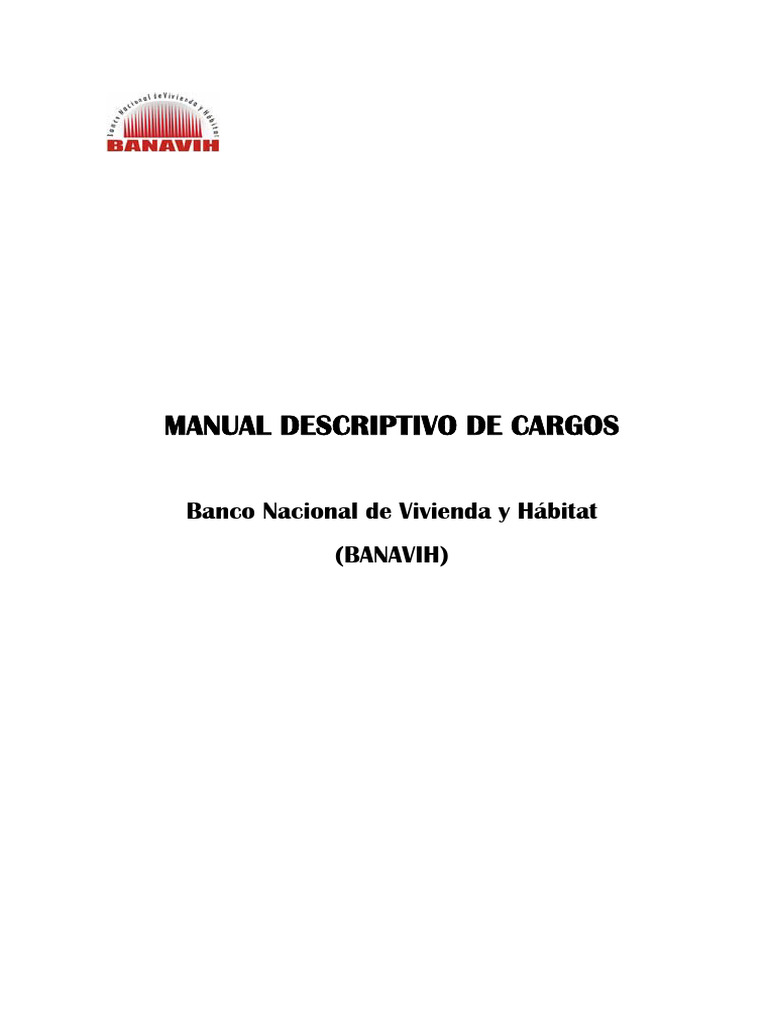 Manual de Cargos de Banavih 2009-1 | PDF