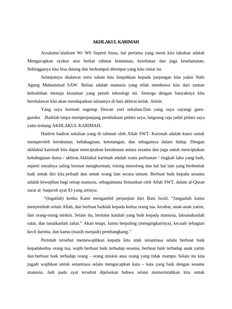 Akhlakul Karimah | PDF