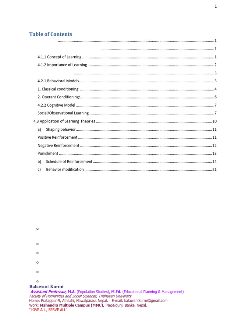 Unit 4 Learning | PDF