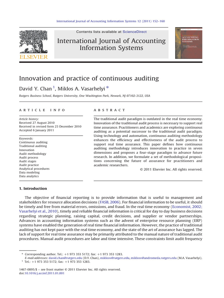 Innovation and Practice of Continuous Auditing | PDF