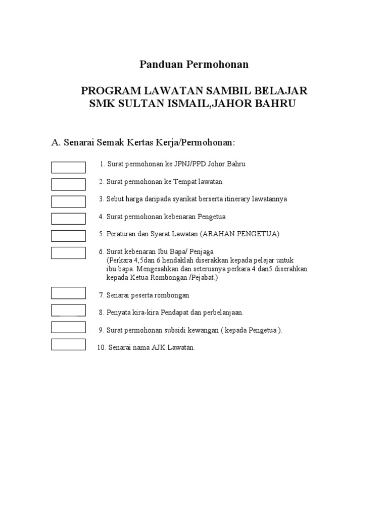 Memohon Lawatan Kebajikan Pdf