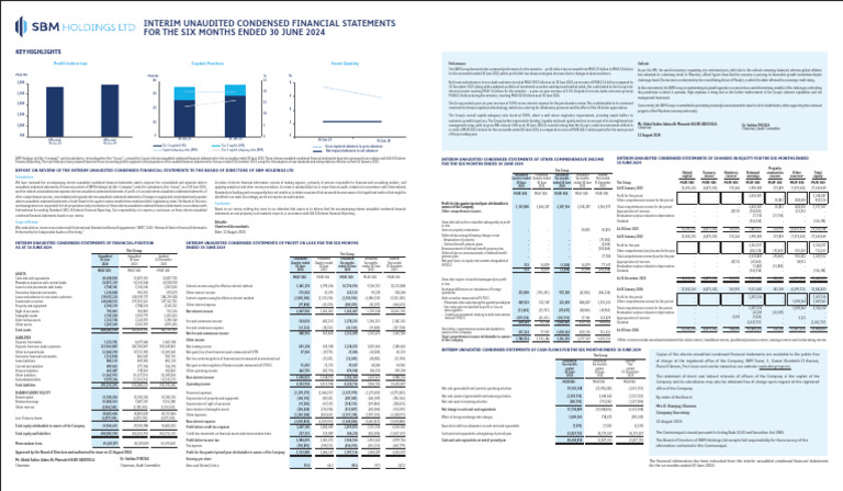 SBM Holdings LTD Interim Unaudited Condensed Financial Statements 30 ...