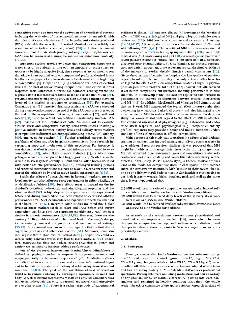 Meditation - The Effects of Mindfulness Training On ... in Elite Wushu ...