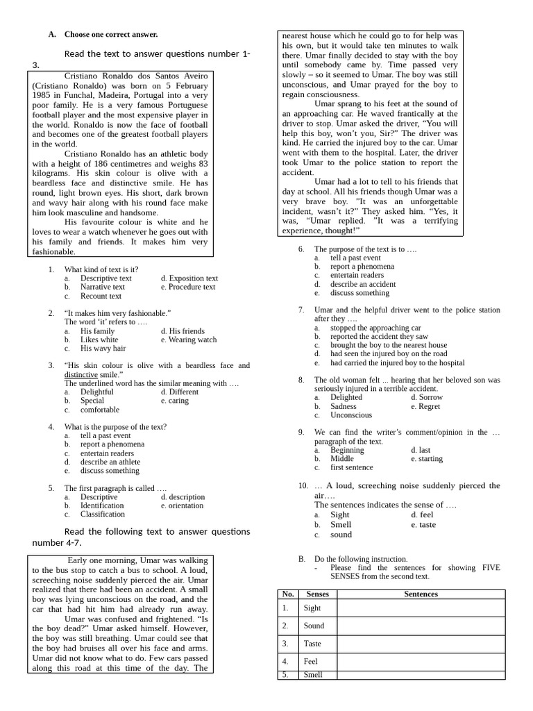 Monthly Test 1 Kelas 10 | PDF
