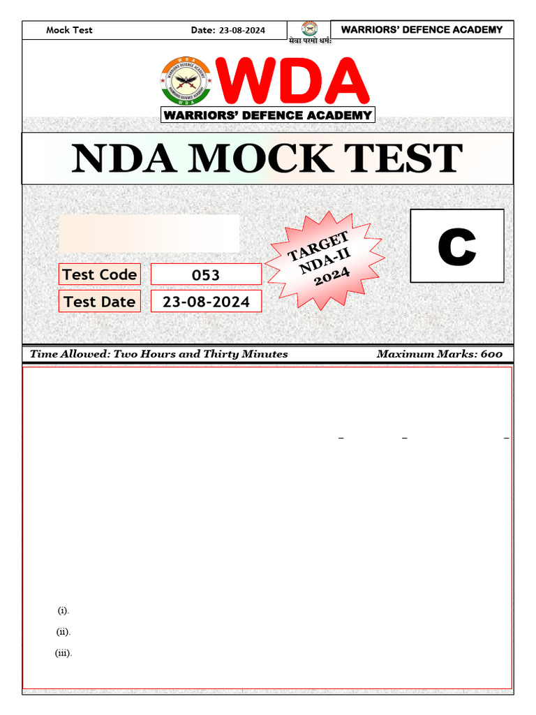 Nda Gat Mock Test-3 Set-C 23 Aug 2024 053 | PDF