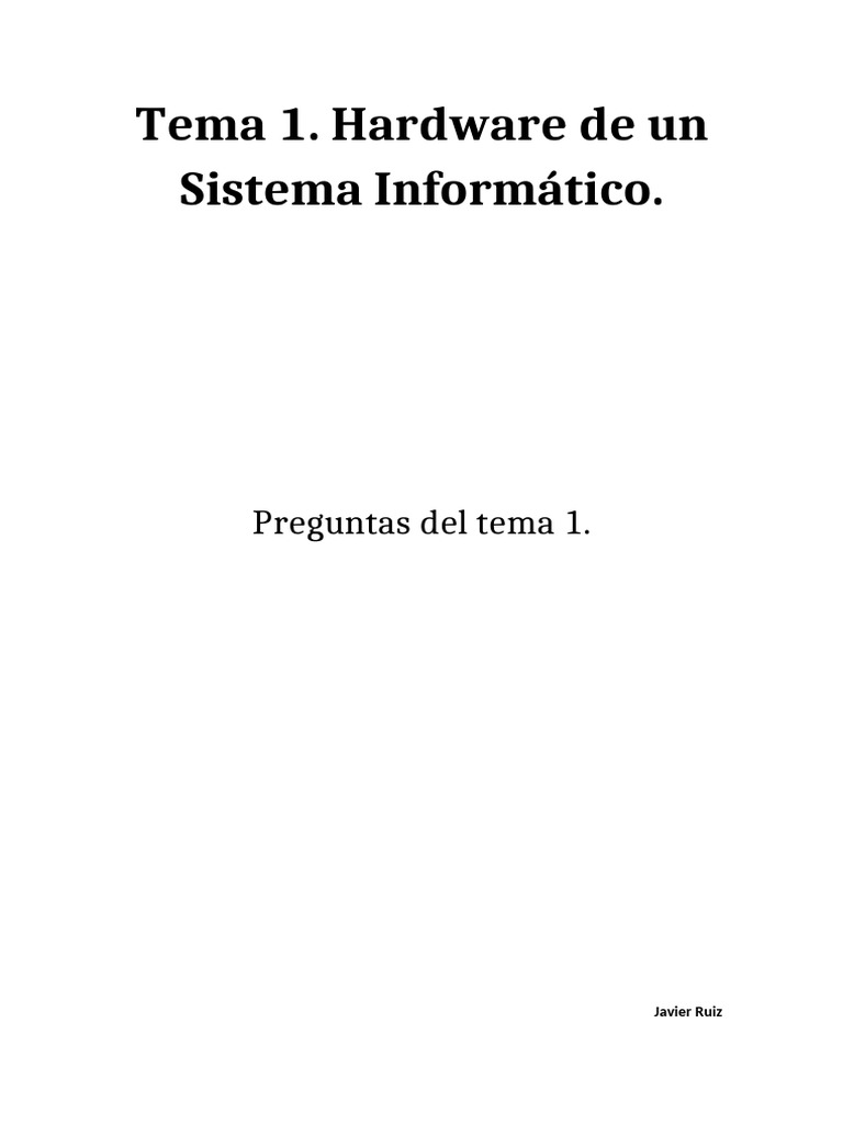 Hardware y Arquitectura de PCs | PDF | Hardware de la computadora ...