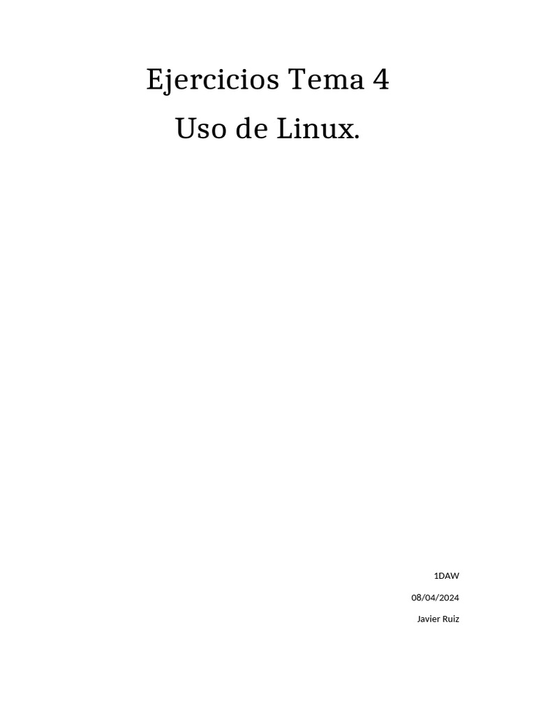 Comandos Básicos de Linux: Ejercicios | PDF | Archivo de computadora ...