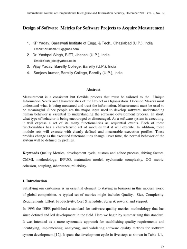 Software Metrics for Project Predictability | PDF | Software ...
