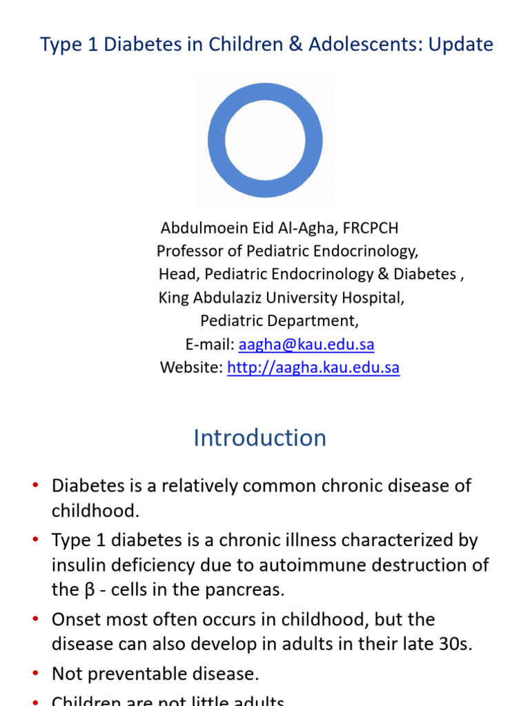 Type 1 Diabetes in Children & Adolescents: Update | PDF