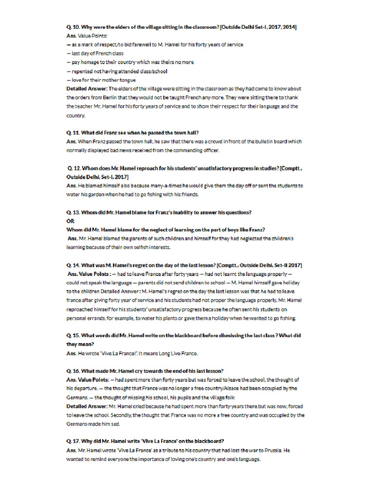 The Last Lesson Analysis (1) - 10 | PDF