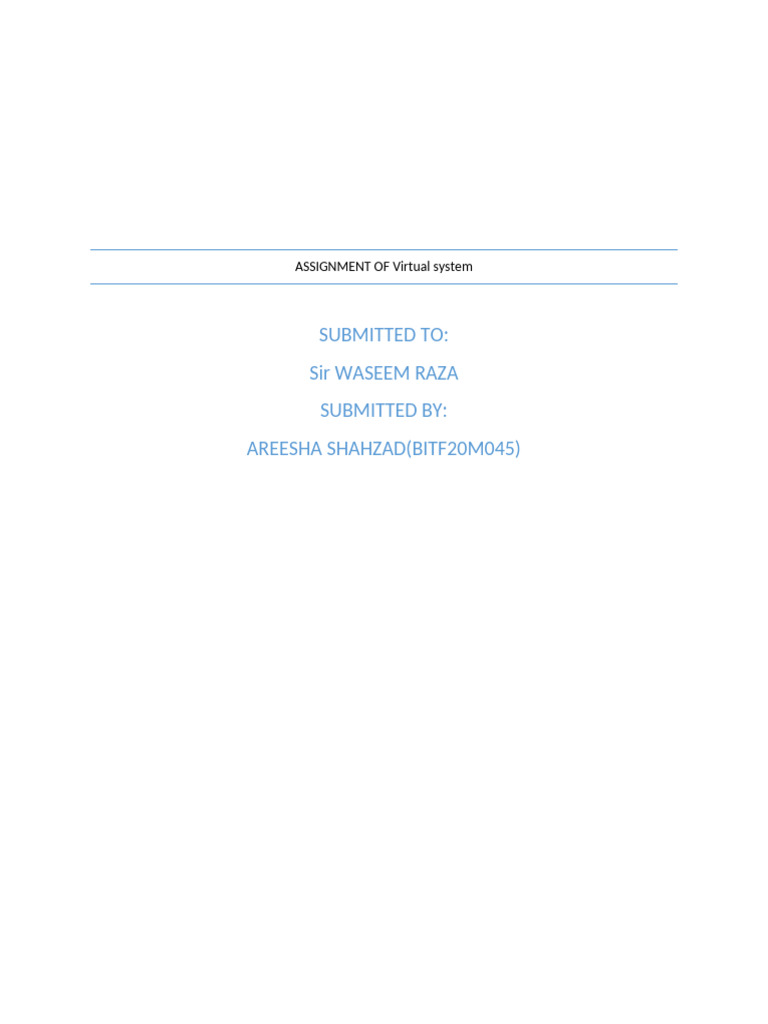 ASSIGNMENT-1 OF Virtual System | PDF