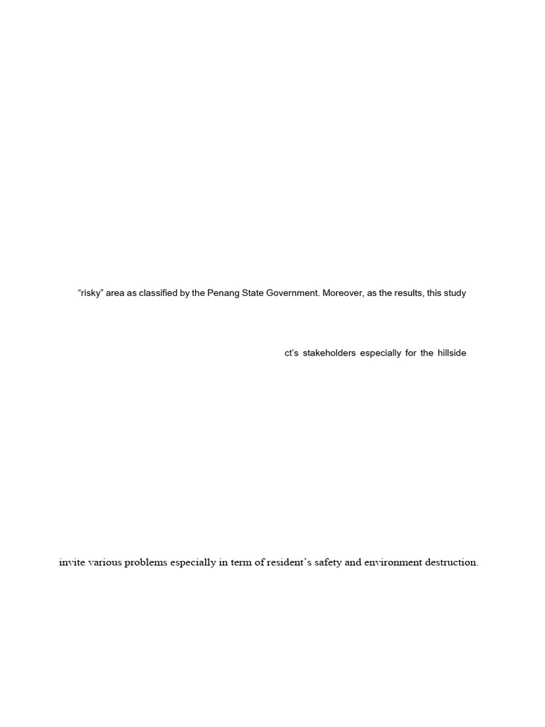 The Implementation of Risk Management Plan: Towards Safer Hillside ...