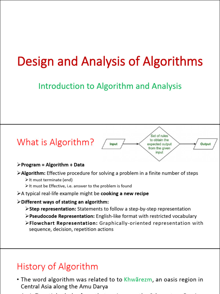 Topic 1 - Introduction To Algorithm and Analysis | PDF