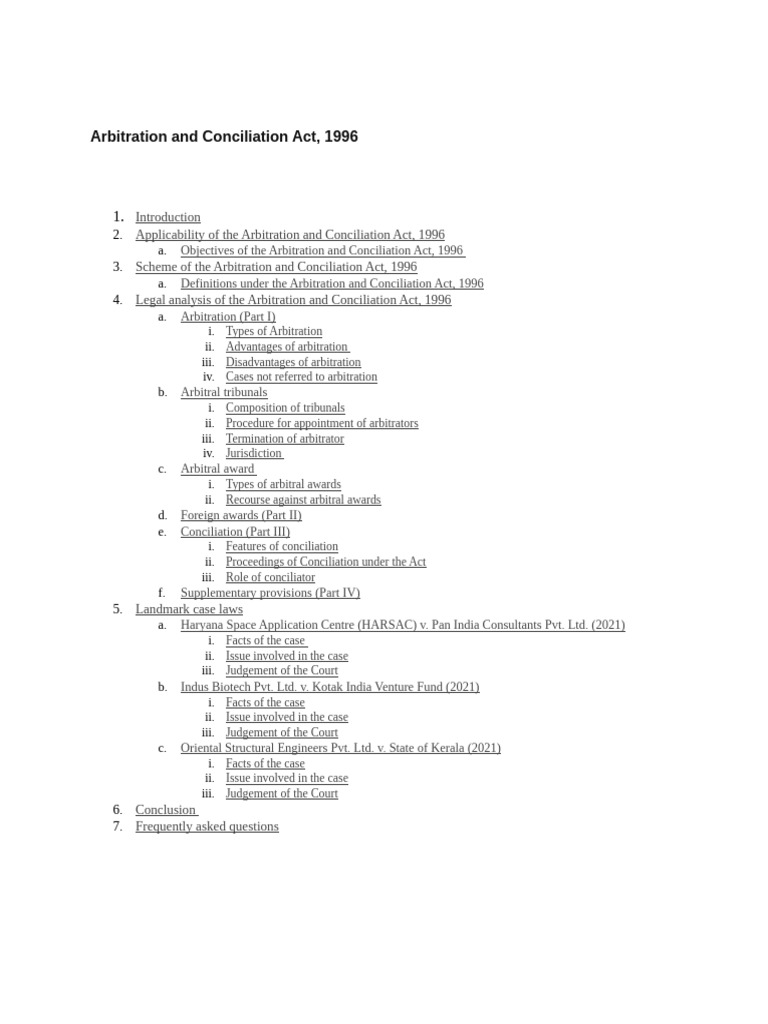 Arbitration and Conciliation Act | PDF