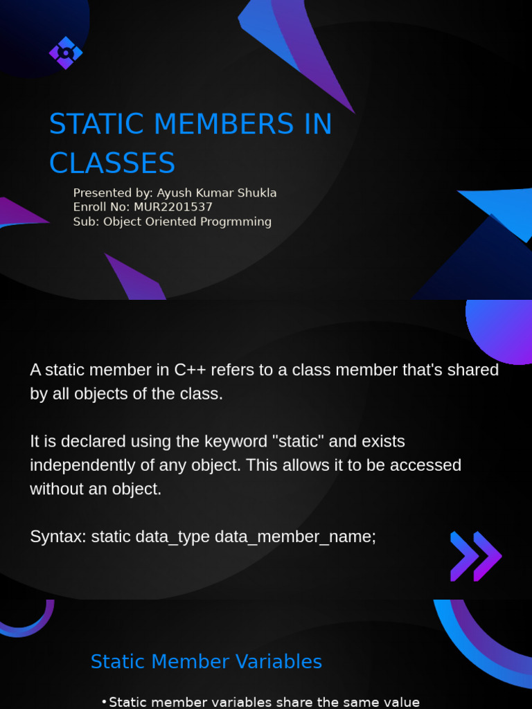 Static Member (OOPs) | PDF