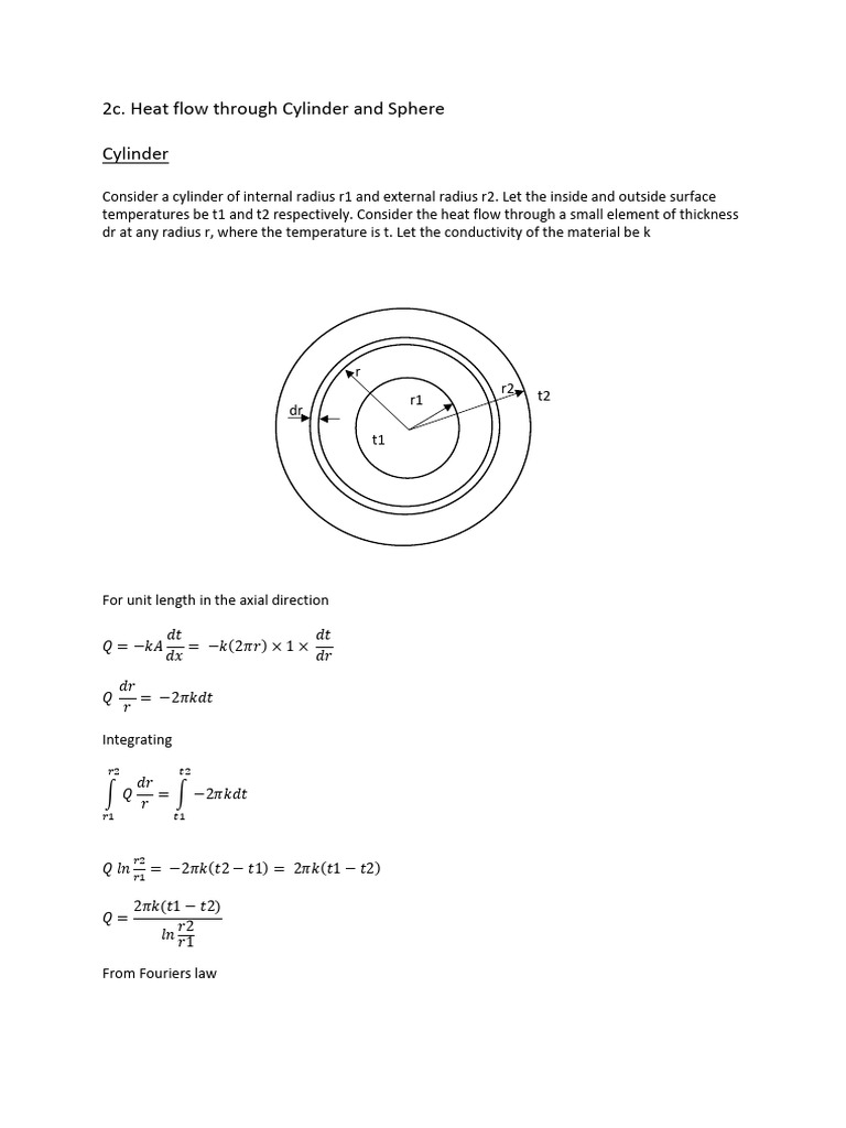 2c Heat Flow Through Cylinder and Sphere | PDF