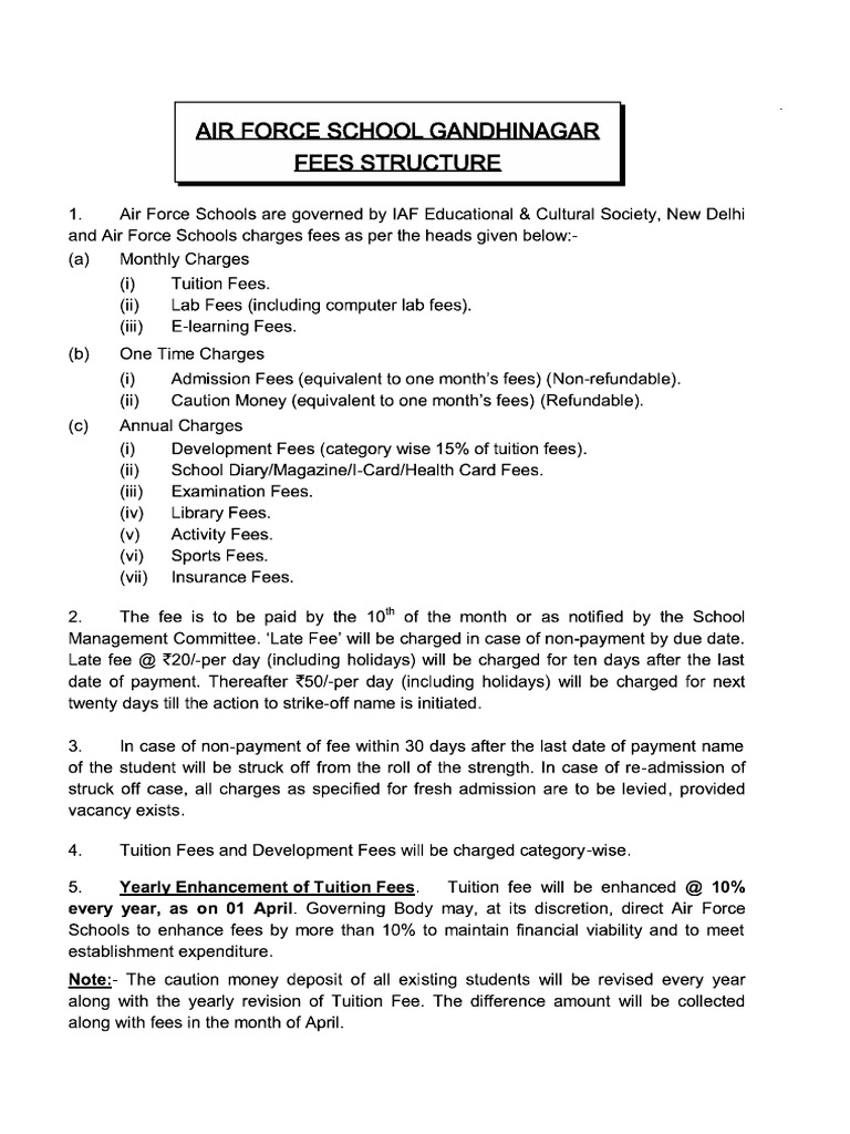 Fee Structure Pdf