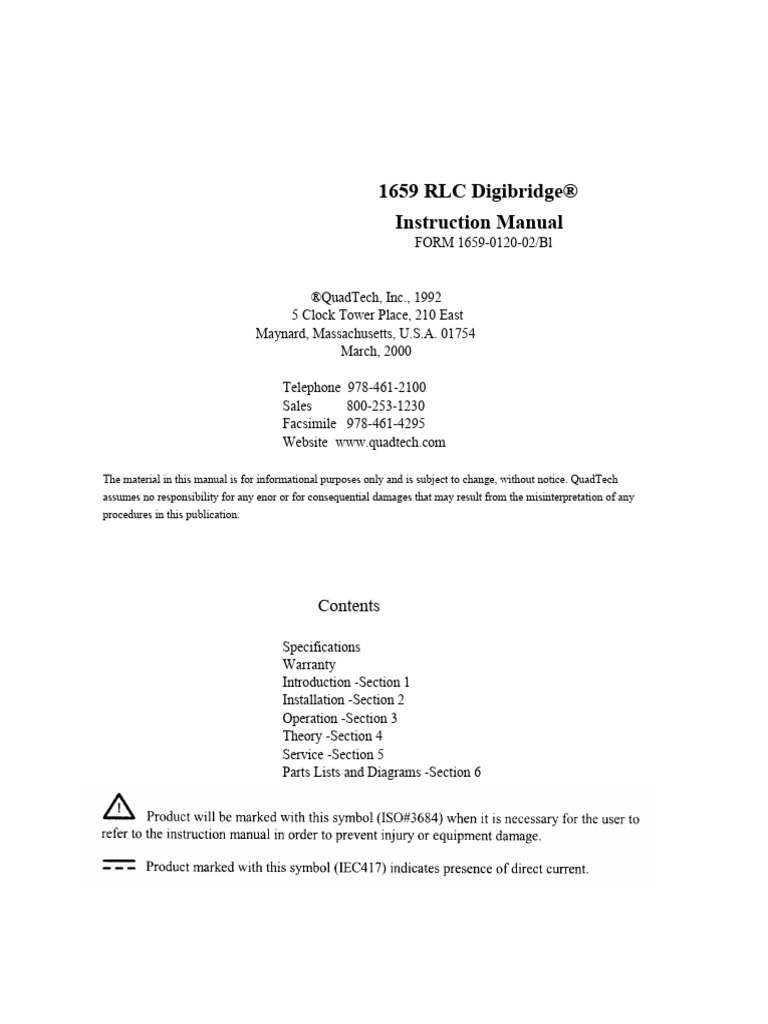 GENRAD 1659 Instruction | PDF