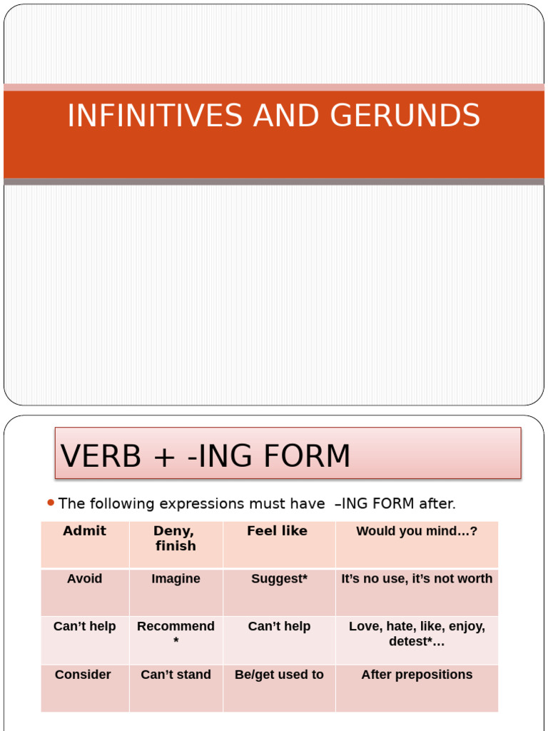 Infinitives and Gerunds | PDF
