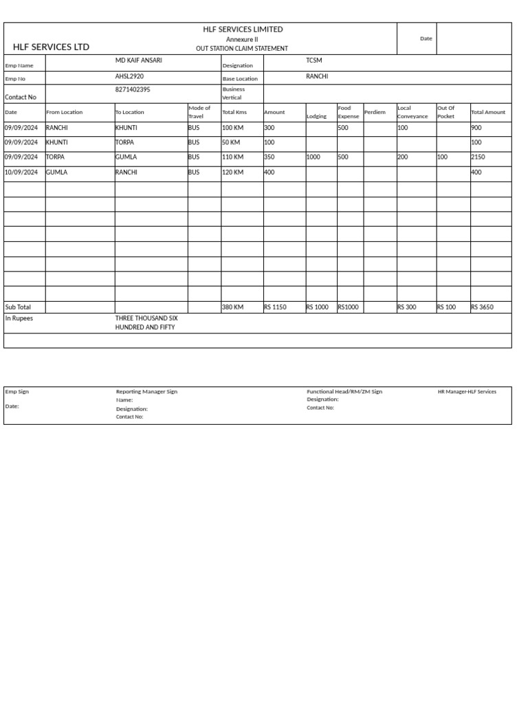 Form hlf outstation claim form 1 6 2024 pdf