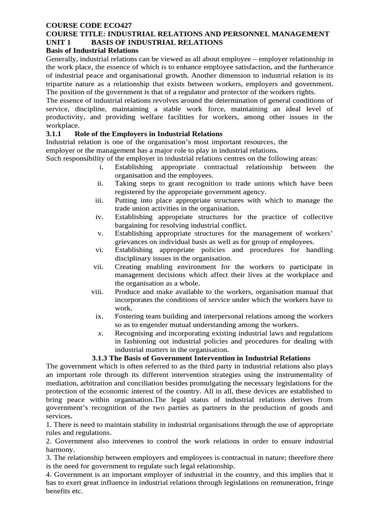 Industrial Relations Pdf