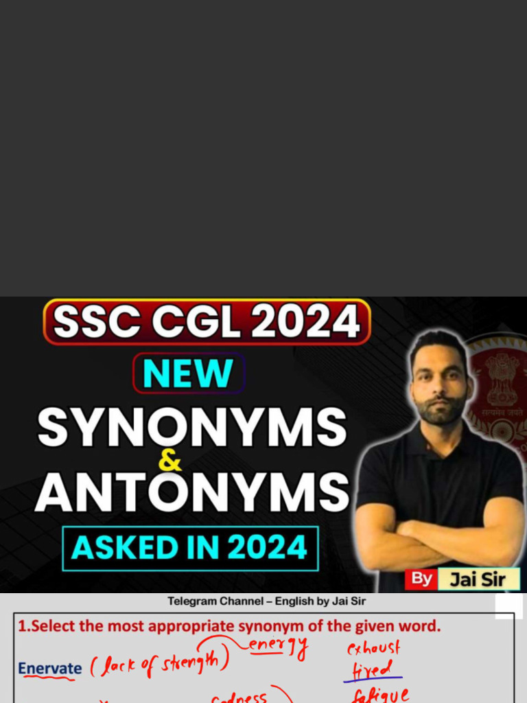 New Synonyms & Antonyms Asked in 2024 | PDF