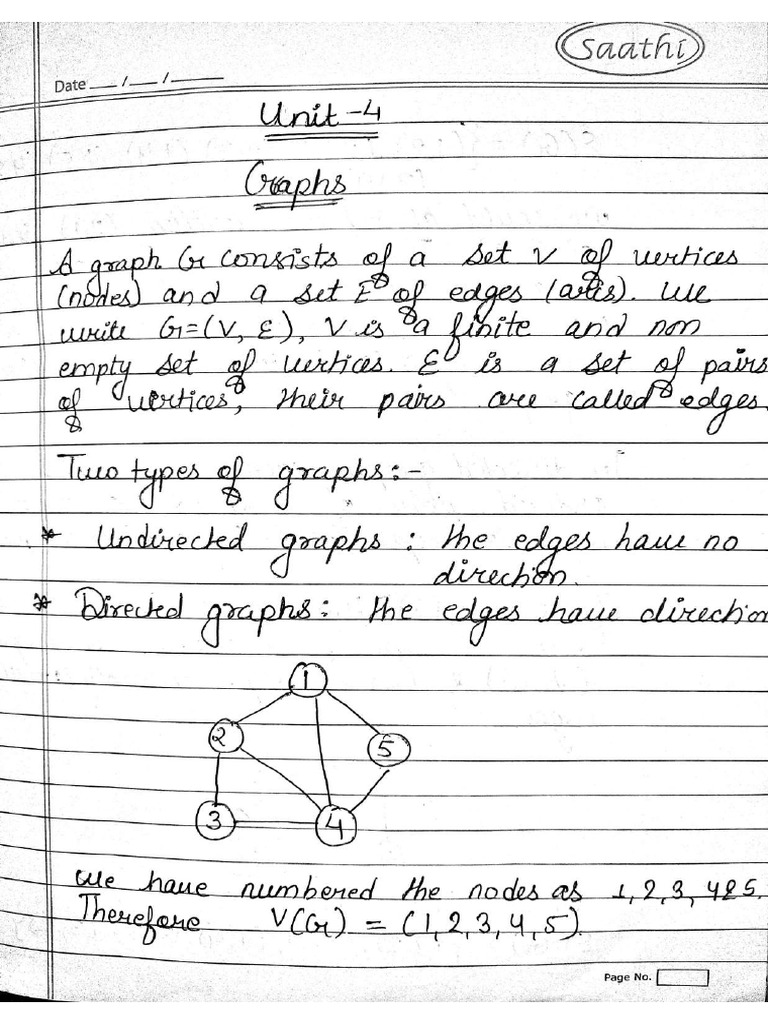 Unit-4 (Graph) Data Structure Notes - Compressed | PDF
