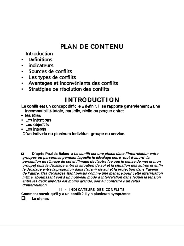 Gestion de Conflit 1 | PDF