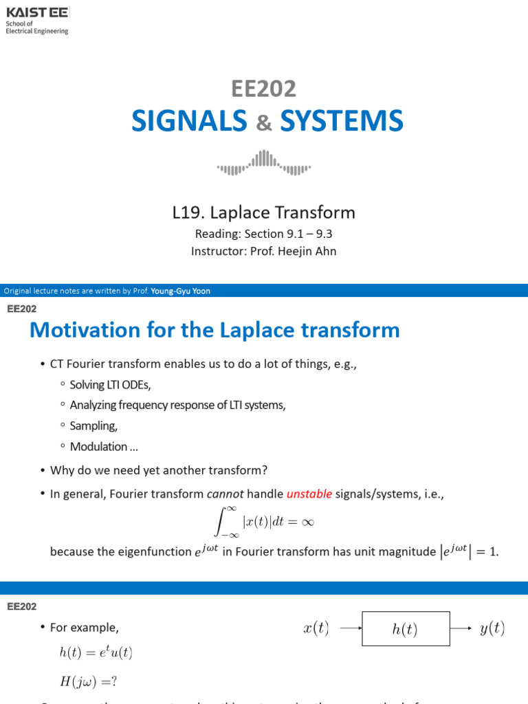 Laplace Transform in Signals & Systems | PDF | Laplace Transform ...