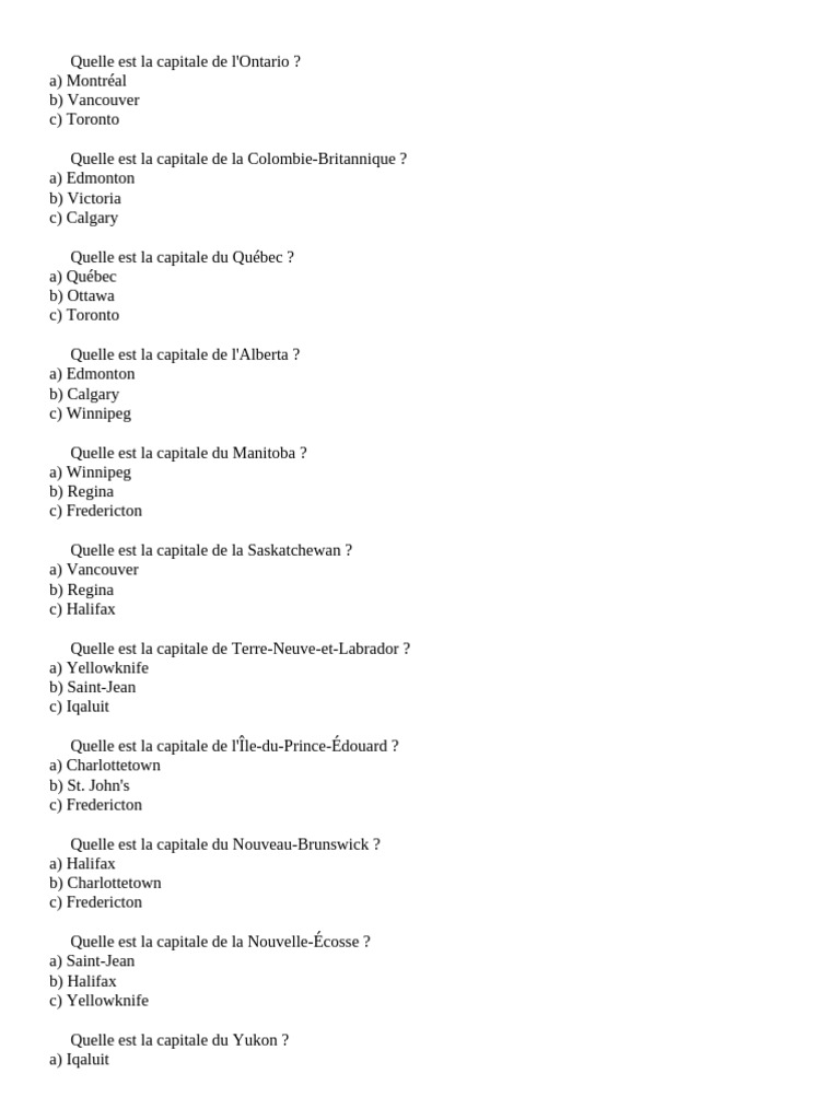 Villes provinces canada pdf