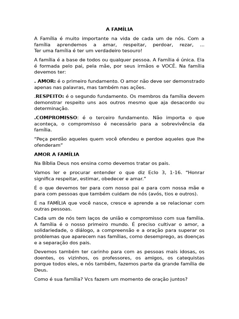 Catequese Semana Da Família | PDF