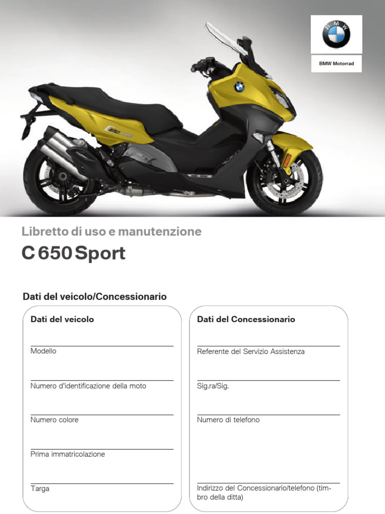 Manuale BMW C650 Sport | PDF